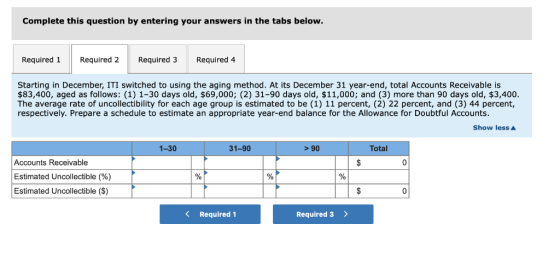 Complete this question by entering your answers in the tabs below. Required1 Required 2 Required 3 Required 4 Starting in Dec