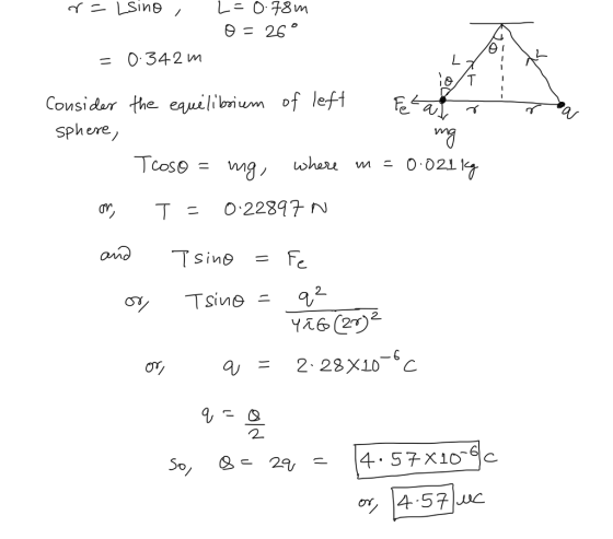 342 m = Cousidar the eof lf Sphere TO or, T = 0.22397 N and sine = Fe