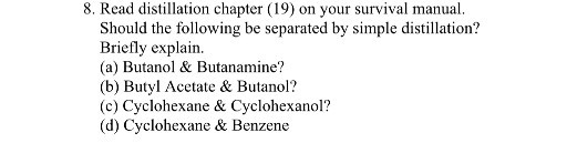Read distillation chapter (19) on your survival ma