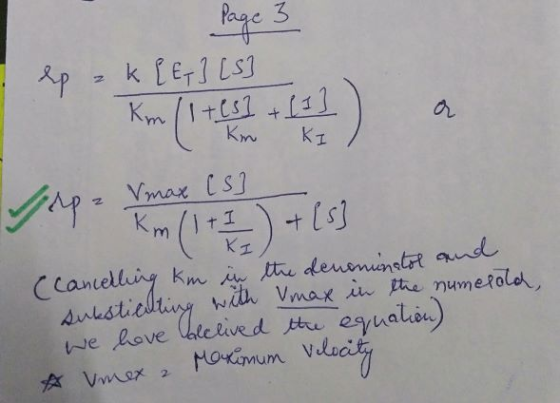 Page 3 lp - K [Ex] [5] yang akan s en I KI (cancelling km in the denominatol and substicilting with Vmax in the numerola, we