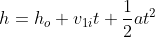 h = h, + Ulit + at