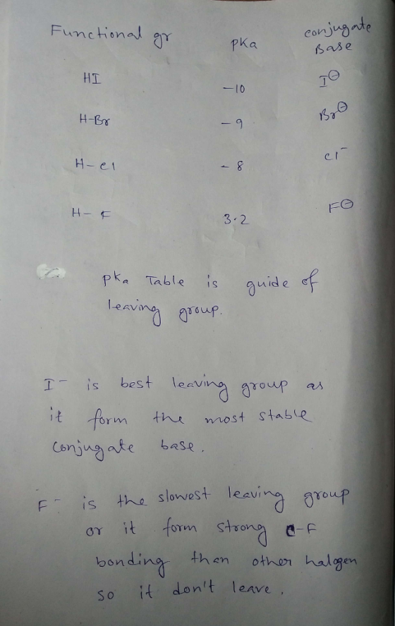 Functiona corjug sase Ka HI -10 C. 1 FO 3 2 l-e T- İs best leavi orm most Stasue Conjua ate base is t-ba slov vest leavi You it form stro th an othon halgen ond Soit dont leave o n