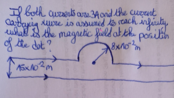 Il both currentó are 3A and the current edas yang nywe is assumed to reach infesty, euhul 3 the magnetic field at the positih