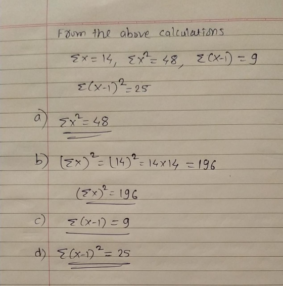 Foun ihe abve calcuetins ブ. 196 x a て(X-1 )