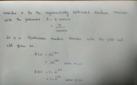 distributed random Variable consider & with the be the parameter exponentially d= 0.00004 100000 Variable with it is a cdf gi