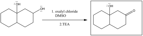 1. oxalyl chloride
DMSO
2.TEA
