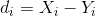 d_i=X_i-Y_i