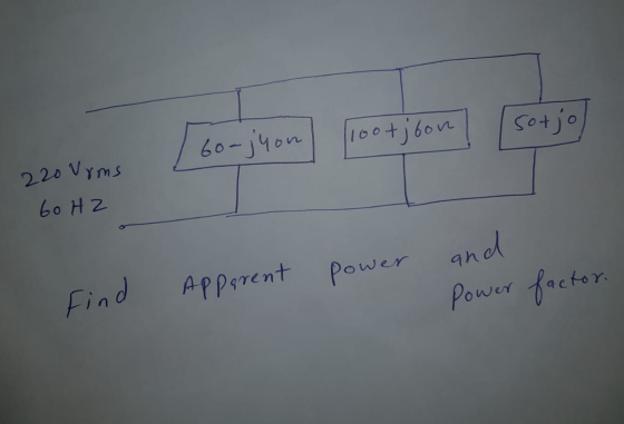 sotjo 60-jyou 100tjoon 220 Vrms bo H2 Find Apparent power and Power factor.