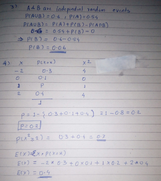 4 B arc inde pindent random events 一2. 0-3 - 202 2 ECX)-4