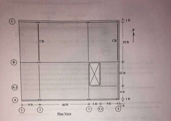 CB 25 ft 6 ft I ft 91 30 ft -6ft9ft- Plan View