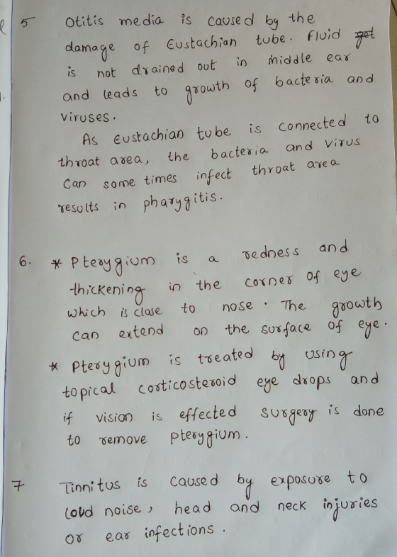 5 Otitis me dia is caused b the dlamage of Custachian tube. fluid is not dyained oot in midsle ear and leads to growth of bac