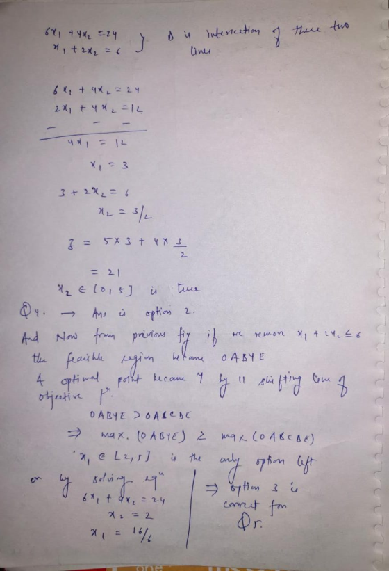 these two 671 +42 = 24 1, +20₂ = 6 w s is intenection lines 64, + 4x = 24 221 + 4 U, =12 42 = 12 3 + 2x₂ = 6 } = 5x3 + 4x 3 3