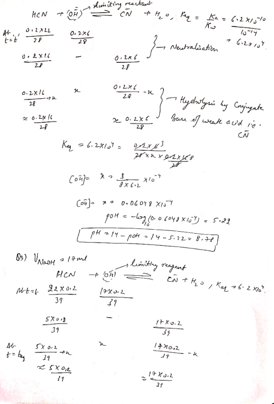 a humiting reactant HCN Tour CN theo, keq = Ka = 61281570 К. Ab 0.2 X22 0.2 x 6- trt 29 cure In Memoralischen lication 6,2x,