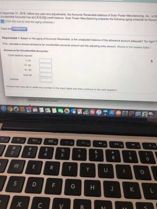 ecember 31, 2018, before any year-end adjustments, the Accounts Receivable balance of Solar Power Manufacturing, Inc., is 51