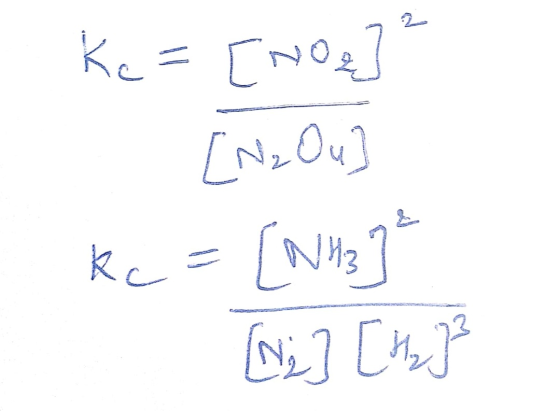Ke=CNo [N2O4] kc=N