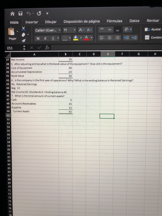 Inicio Insertar Dibujar Disposición de página Fórmulas Revisar Datos Calibri (Cuer... 11 А А Ajustar Pegar N K S A, - Combini