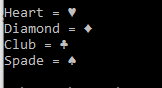 Heart = Diamond = . club = ¢ Spade =