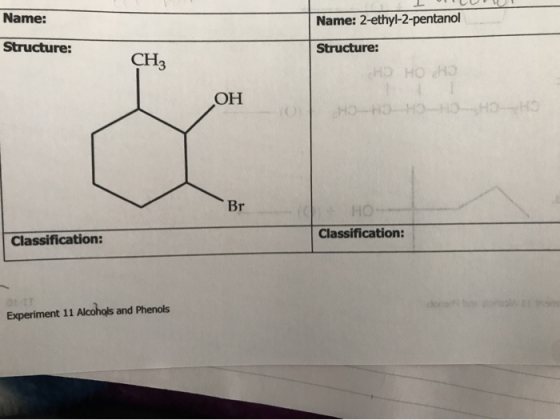 Name: Name: 2-ethyl-2-pentanol Structure: Structure: CH3 HO HO HO ОН HOHOHOHOHOHO HO-- Classification: Classification: Experi