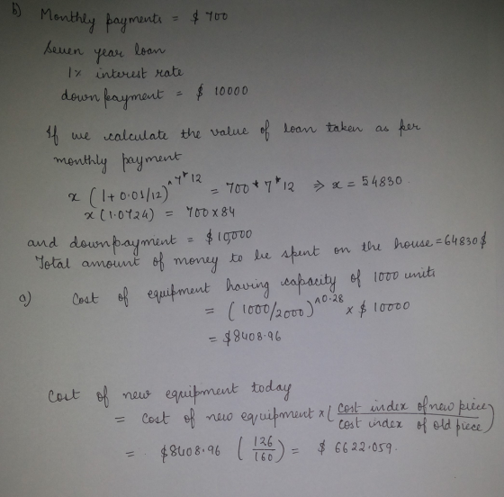 yeare leav 1% interest,late uen 串t0000 uen t we caleulate the value ef lean taken aa etal am of menu, to la stint m the heade,#64830$ A0.28 2000 48408-96 Cout naus eqpitmaut today ment χ ( cet index 134) = $ 6622.059