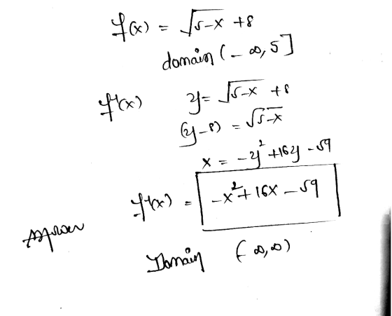 f@ - to-x +8 nom domain (= 20, 5] = JsX to f(x) Y_P) - Sot Asperar her x = -3°46 - 09 fts | x + 16x-59 Janain foo)