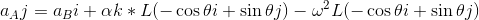 aaj = api + ak* L(-costi + sinj) - w2L(- cos i + sin 0j)