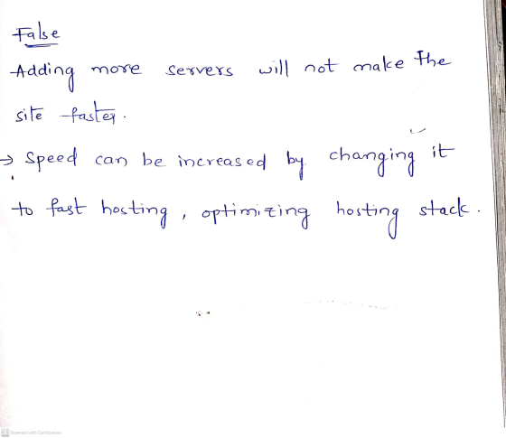 more Servers will not make the False Adding site faster Speed can be increased changing to fast hosting, optimizing hosting s