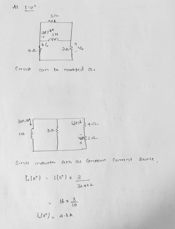 At trot: 30 icot -64 412 Circuit can be modified as io), ibi Color 14 342 323 dolar Since inducter acts as constant current s