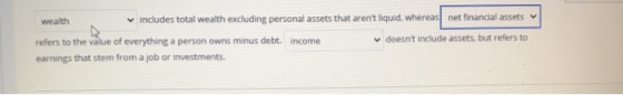 wealth includes total wealth excluding personal assets that arent liquid, whereas net financial assets refers to the value o