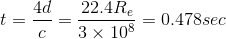 4d 22.4Re – 0.478 sec c 3 108 = 0.478 sec