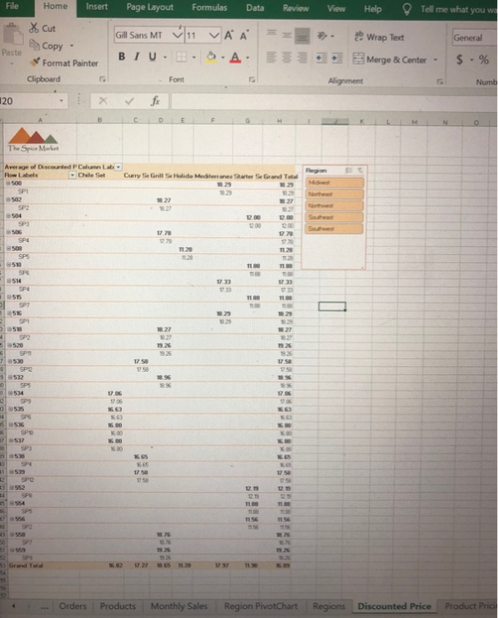 File Home Insert Page Layout Formulas Data Review View Help Tell me what you w General of Cut Copy Format Painter Gill Sans M