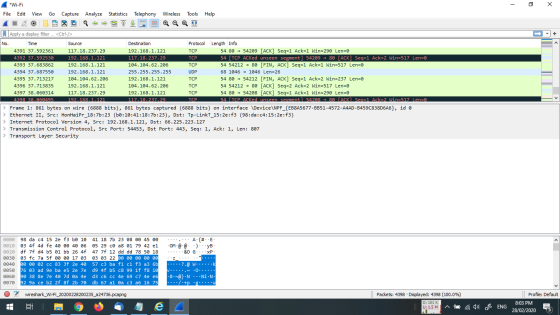 - 0 *Wi-Fi File Edit View Go Capture Analyze Statistics Telephony Wireless Tools Help LOL X 9 TIQI Apply a display filter ...