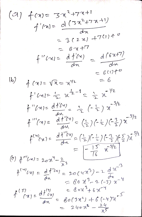 (a) fons 3r?+73+1 fina d (332+72+1) an = 16] = 3(20) +701140 62+7 f62012 d tone) dr6u+7) ca dre Glinto of cus=r=1/2 = 6 f