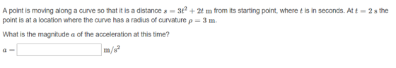 A point is moving along a curve so that it is a di