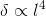 \delta \propto l^{4}