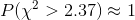 P(\chi^2>2.37)\approx 1