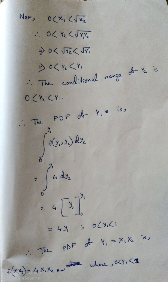 Now 0(x, (V x2 OCY₂ CVT 12 » o< Jiz<spi =) CYCY. range of . The conditional 0 (Y₂CY.. ob Y, e is, : PDF The f(3, 32) 22 = 44