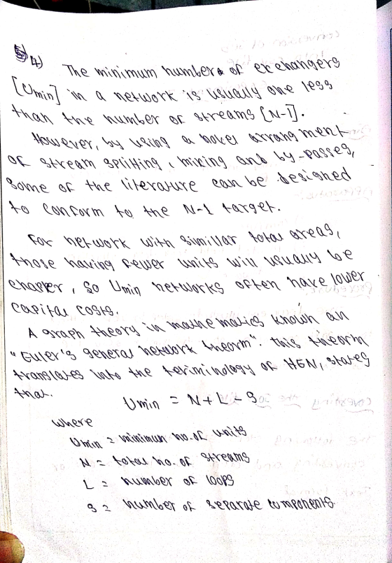 1. The minimum numbers of exchangers Comin | m qehbox s Katy one 109 than the number or streams [N-. . However, by bring a ho
