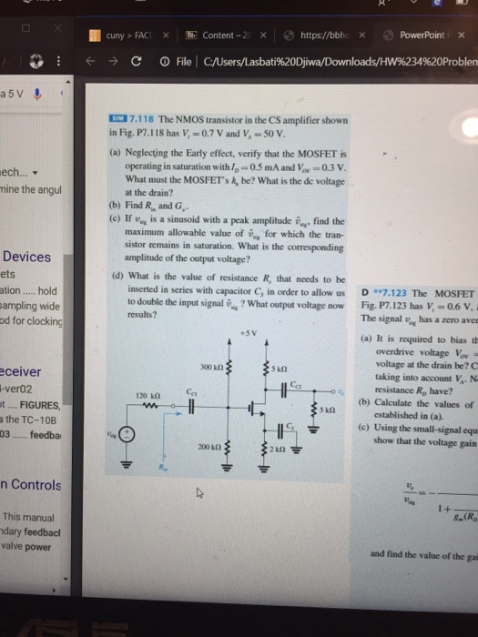 Content-20 x https://bbho x PowerPoint cuny> FAC X COFile C/Users/Lasbati%20Djiwa/Down loads/HW%234%20 Problenm a 5 V SIN 7.1