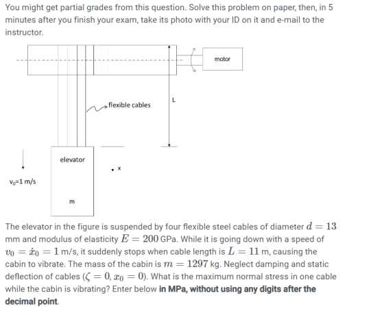 You might get partial grades from this question. Solve this problem on paper, then, in 5 minutes after you finish your exam,