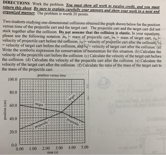 DIRECTIONS: Work the problem. You must show all work to receive credit, and you must return this sheet. Be sure to explain ca