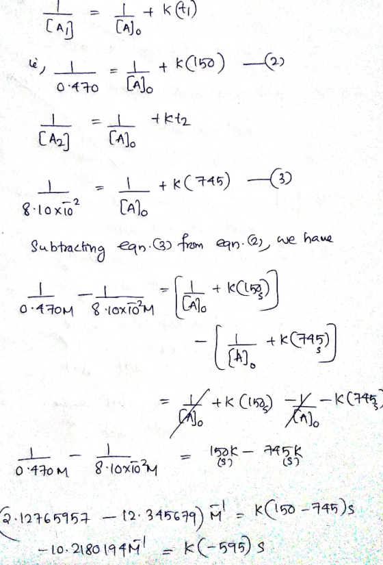 70470 * (150) 63 0.470M 8 Biokozm +(745) (3) Subtracting ean. (3) from ean.es, we have 0 470M 8 ToxTom Sch + k (los) - [ 47 *