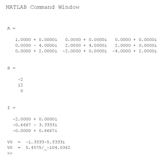 MATLAB Command Window A = 1.0000 + 0.0000i 0.0000 4. 0000i 0.0000 + 2.0000i 0.0000 + 0.0000i 2.0000 + 4.0000i -2.0000 + 0.000