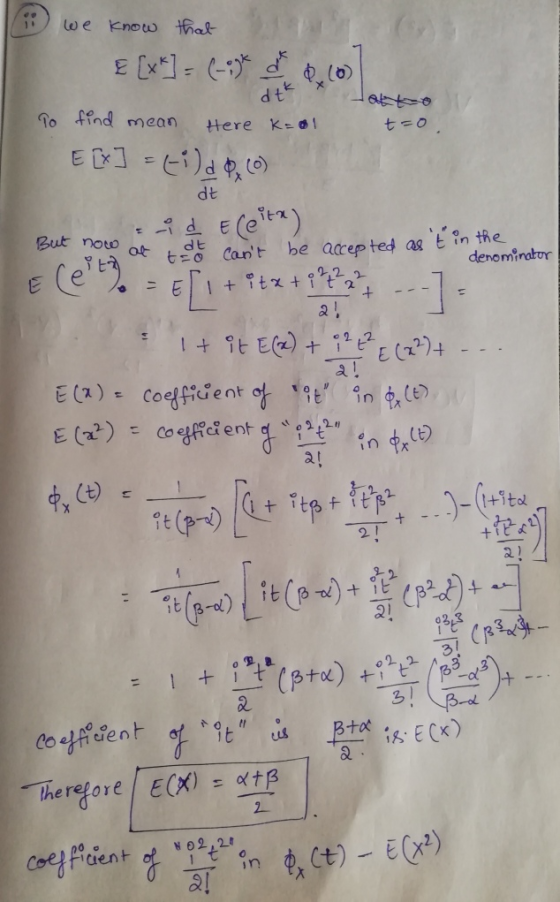 dte x To find mean Here K-al dt ot t Cant be acepted as ten the E (e .).: Elitt tx +tata.. .--].deomtrakt 2! 2,2 -(Hita tBo) The retore | E(X) : the ref o re tien