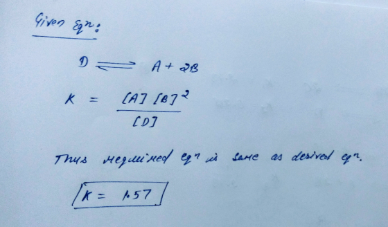 Given en D = = k A + 2B LAI (B72 [D] Thus required equis same as derived egn- (K = 1.57]