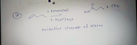 + coz 1. Krinoul hot) co 2. Hzot | H₂O oxidative cleavage of alkene