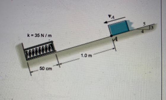 k= 35 N/m 50 cm