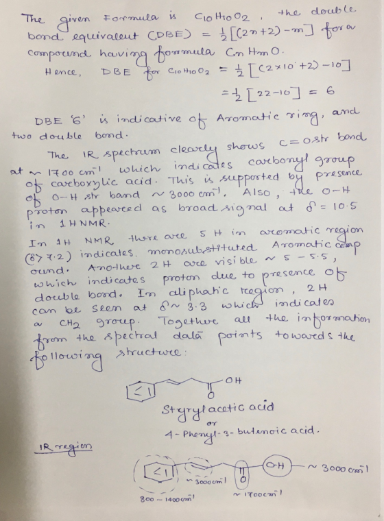 The given Formula is clothio O2 the double bond equivalent (DBE) = ļ[(2n+2) -m ] for a compound having formula C Hmo. Hence,