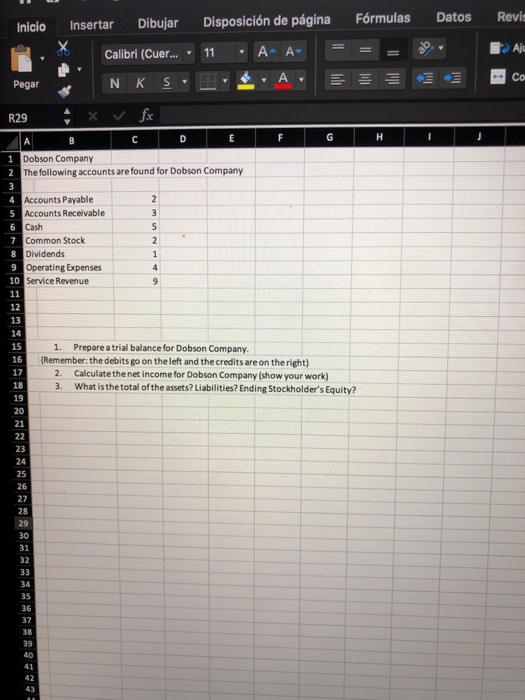 Fórmulas Datos Inicio Revi: Disposición de página Insertar Dibujar Calibri (Cuer... 11 • A- A+ || JULI A Со Pegar NK S. R29 A