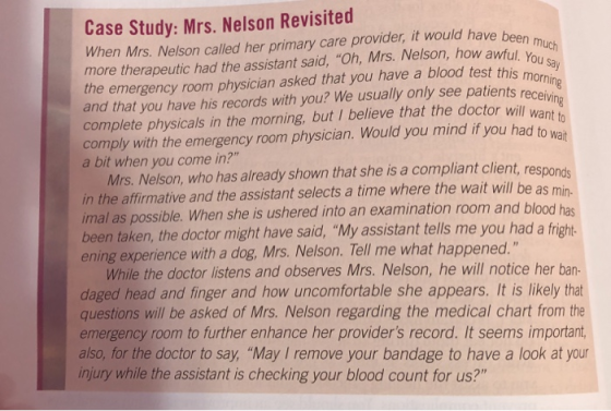 have been much v awful. You say est this morning stients receiving Case Study: Mrs. Nelson Revisited When Mrs. Nelson called