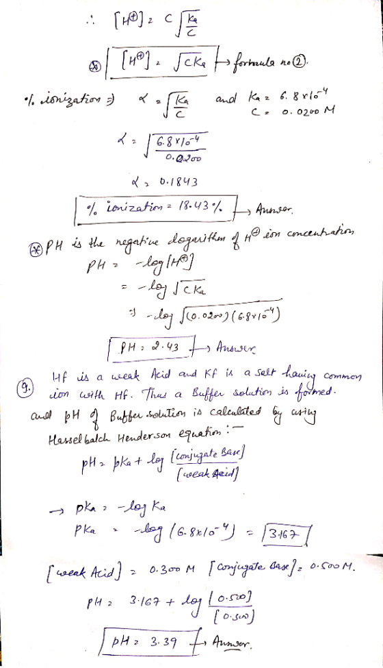 .: [HO] 2 CTO op []. Seke to formula nom uzation - Raſka and Kaz 6.80104 1 2 = 16.8*10-4 c. 0.0200 M v0.0.200 Ke 0.1843 % ion